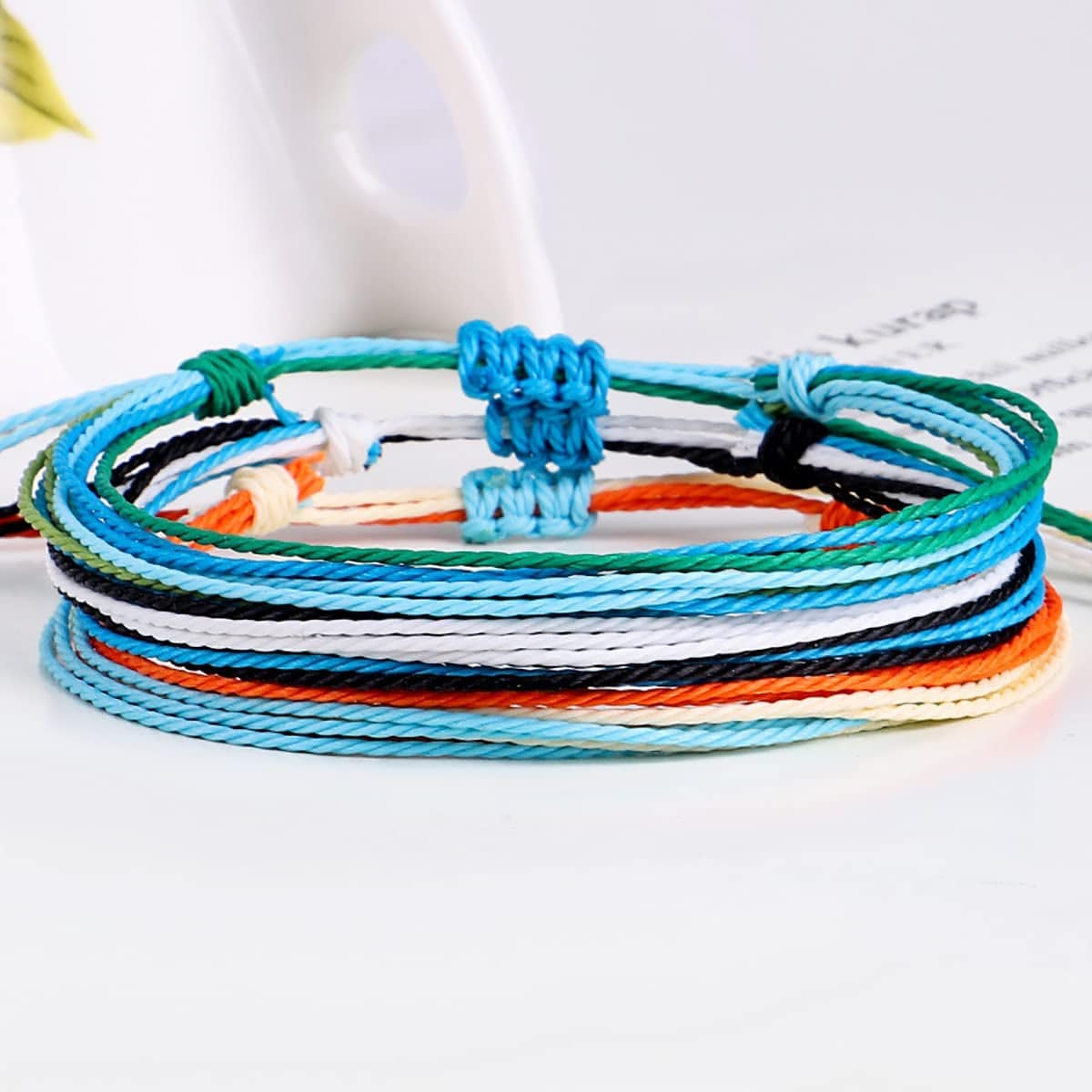 Yfstyle 12Pcs Summer Beach Surfer Wave Bracelets Adjustable Handmade Waterproof Braided String Beaded Anklets Starfish Turtle Infinity Ankle Bracelet for Women Girls Boho Jewelry for Summer-B Apparel & Accessories > Jewelry > Anklets yfstyle   