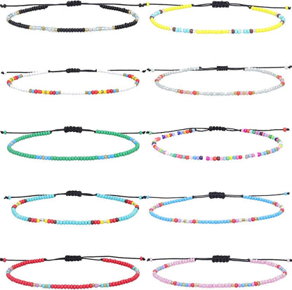 Yfstyle 12Pcs Summer Beach Surfer Wave Bracelets Adjustable Handmade Waterproof Braided String Beaded Anklets Starfish Turtle Infinity Ankle Bracelet for Women Girls Boho Jewelry for Summer-B Apparel & Accessories > Jewelry > Bracelets yfstyle rope  