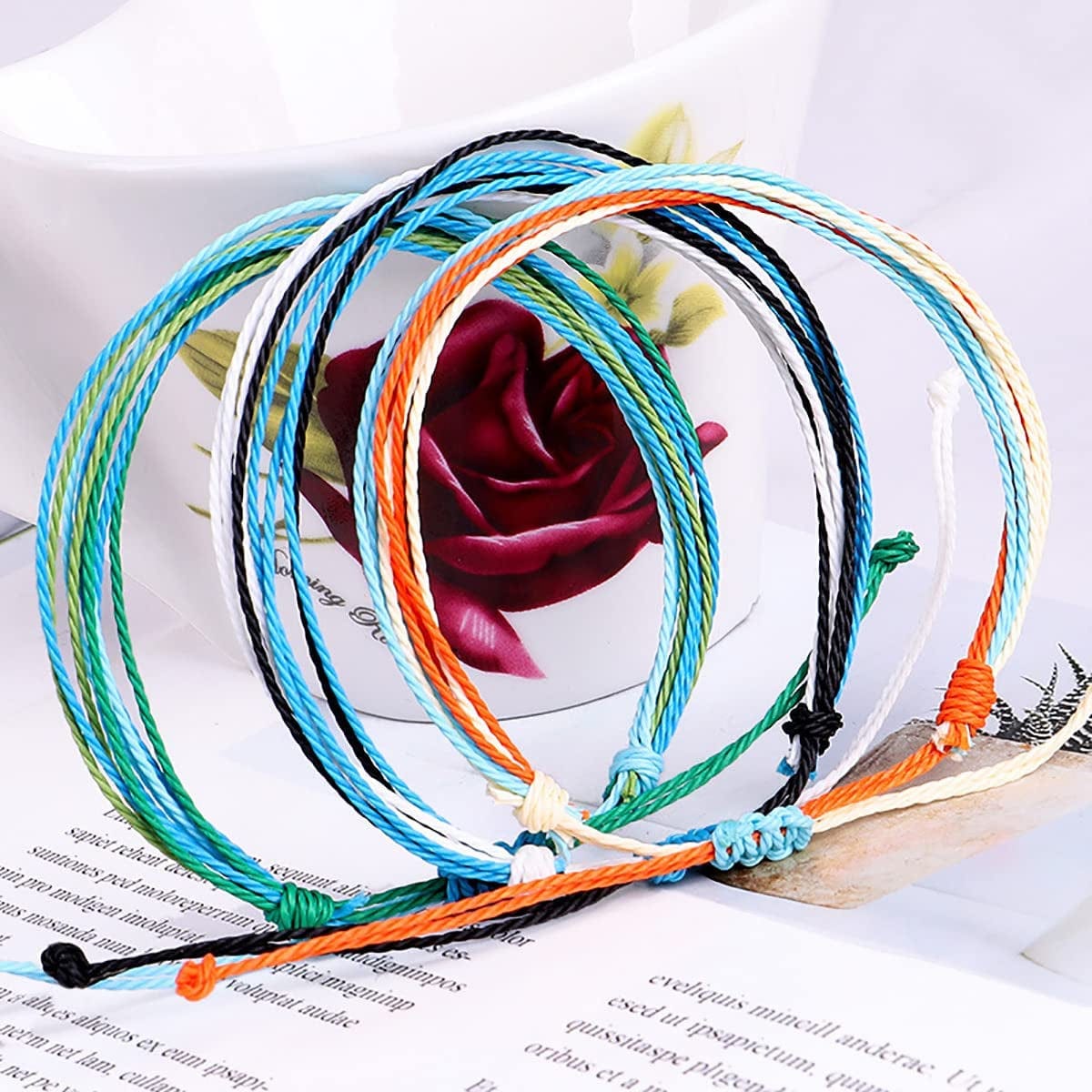 Yfstyle 12Pcs Summer Beach Surfer Wave Bracelets Adjustable Handmade Waterproof Braided String Beaded Anklets Starfish Turtle Infinity Ankle Bracelet for Women Girls Boho Jewelry for Summer-B Apparel & Accessories > Jewelry > Anklets yfstyle   