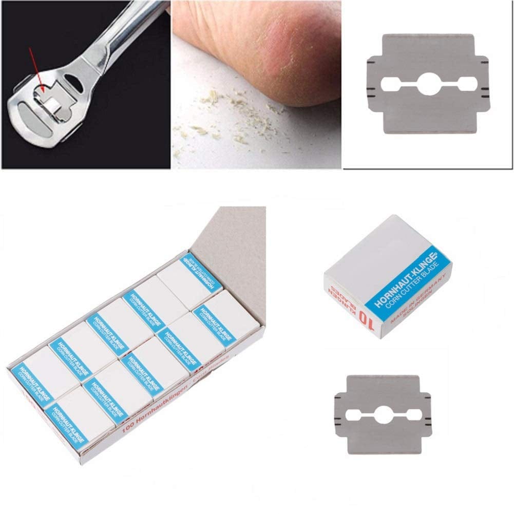 YIMART 100Pcs Stainless Steel Sharp Replacement Corn Blades for Foot Hard Dead Skin Remover Hand Foot File Foot Care Pedicure Machine (Stainless Steel Blade) Health & Beauty > Personal Care > Foot Care Yimart   
