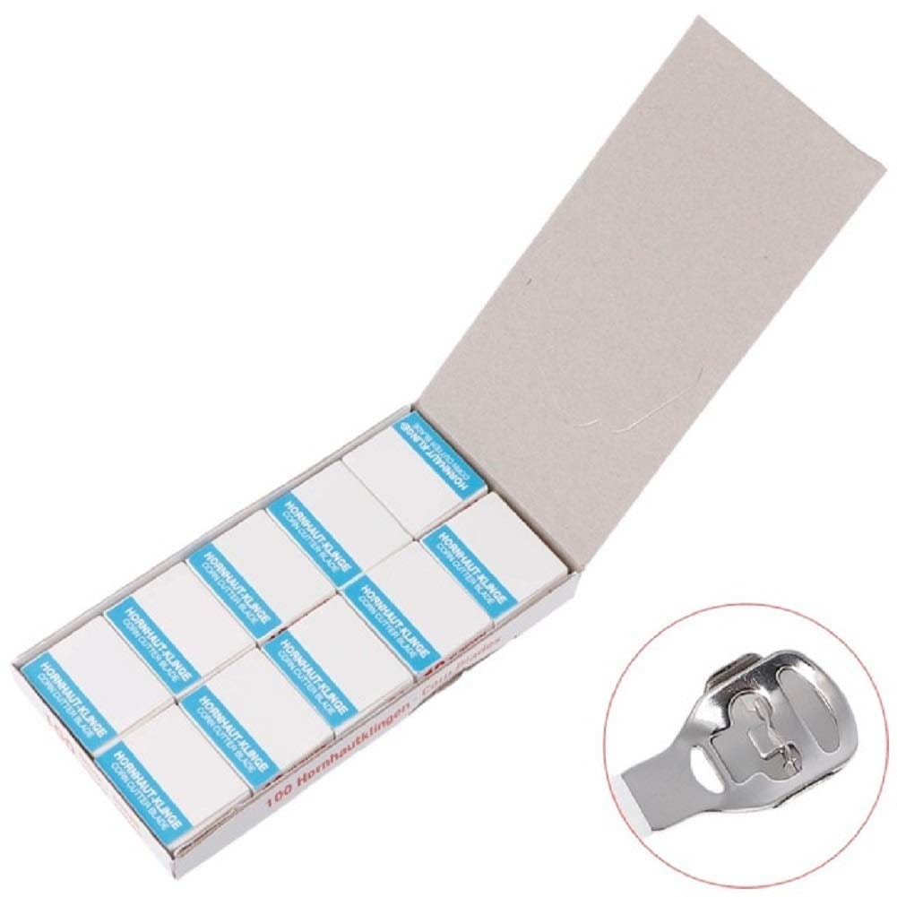YIMART 100Pcs Stainless Steel Sharp Replacement Corn Blades for Foot Hard Dead Skin Remover Hand Foot File Foot Care Pedicure Machine (Stainless Steel Blade) Health & Beauty > Personal Care > Foot Care Yimart   