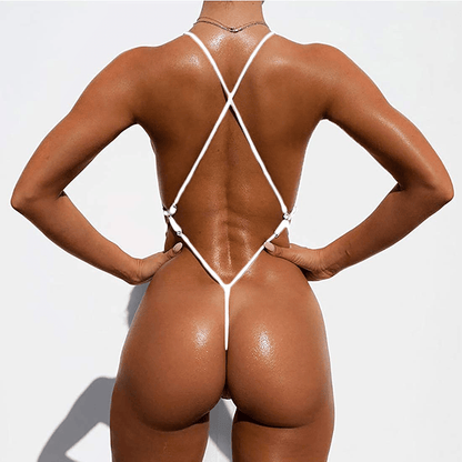 YIMISAN Women'S Sexy One Piece Sling Bikini High Cut Cheeky Swimsuit Thong Bathing Suits Apparel & Accessories > Clothing > Swimwear Kylie Max   