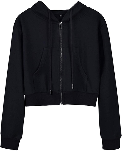Yimoon Women'S Casual Workout Long Sleeve Crop Tops Zip up Hoodies Sweatshirts Apparel & Accessories > Clothing > Activewear Kylie Max   
