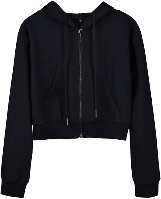 Yimoon Women'S Casual Workout Long Sleeve Crop Tops Zip up Hoodies Sweatshirts Apparel & Accessories > Clothing > Activewear Kylie Max   