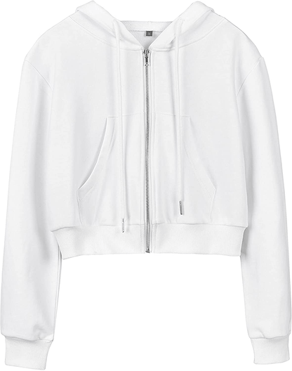 Yimoon Women'S Casual Workout Long Sleeve Crop Tops Zip up Hoodies Sweatshirts Apparel & Accessories > Clothing > Activewear Kylie Max   