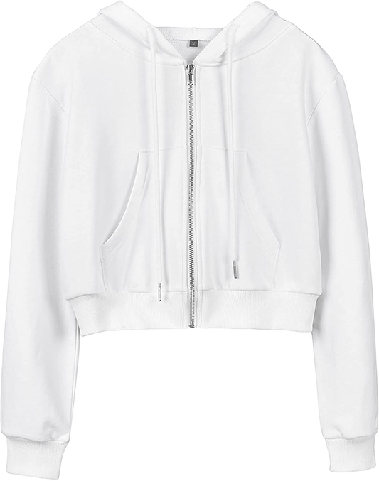 Yimoon Women'S Casual Workout Long Sleeve Crop Tops Zip up Hoodies Sweatshirts Apparel & Accessories > Clothing > Activewear Kylie Max   