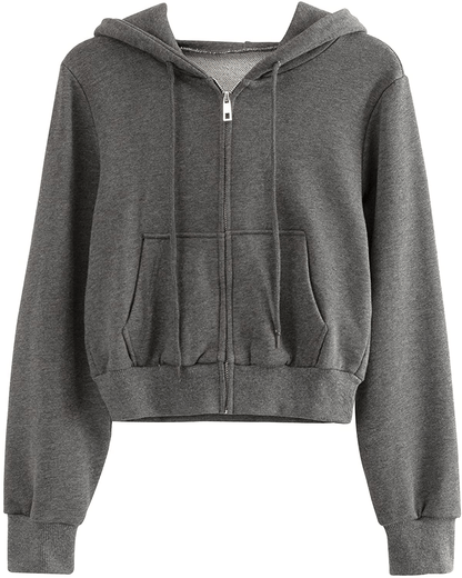 Yimoon Women'S Casual Workout Long Sleeve Crop Tops Zip up Hoodies Sweatshirts Apparel & Accessories > Clothing > Activewear Kylie Max   