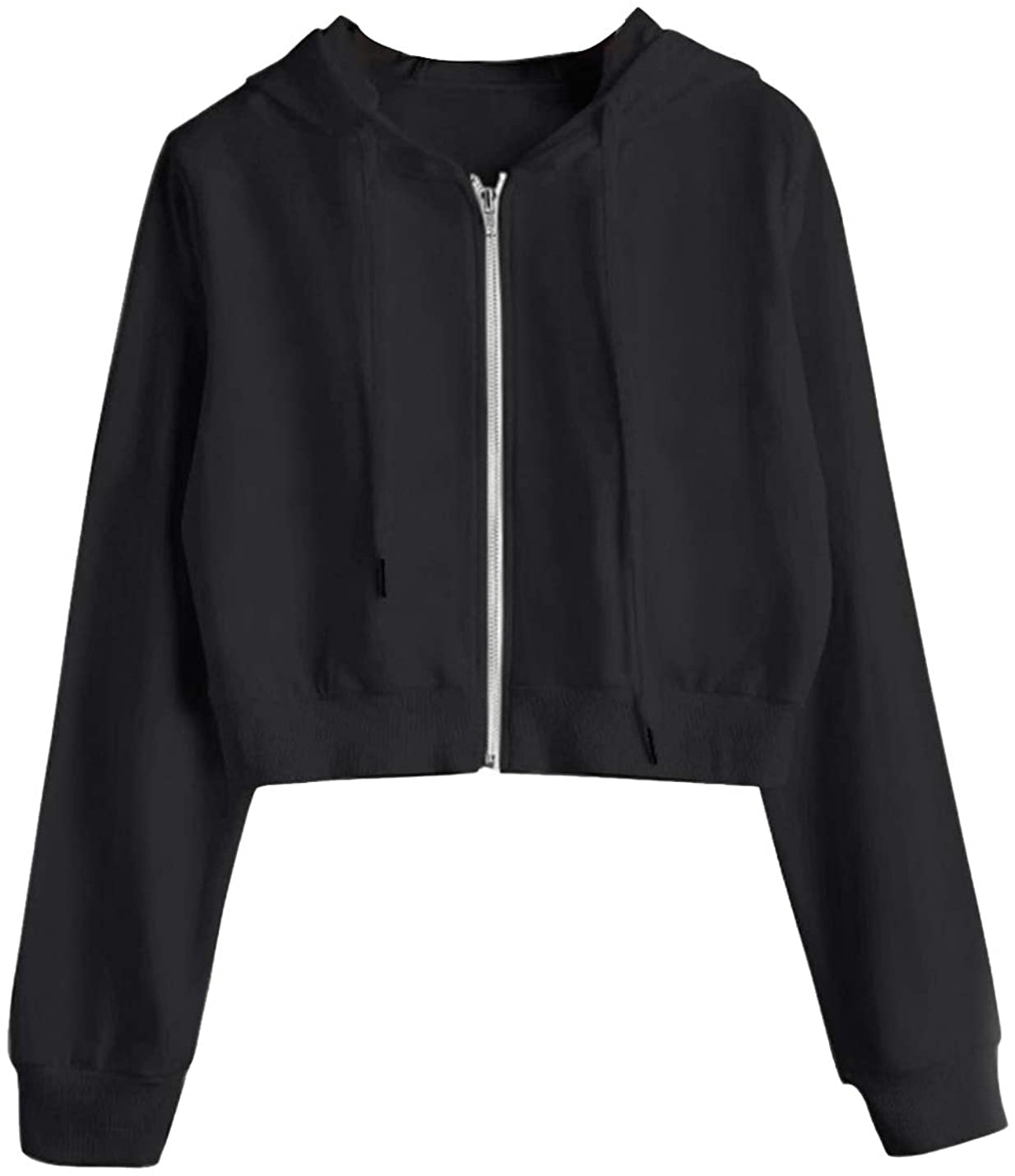 Yimoon Women'S Casual Workout Long Sleeve Crop Tops Zip up Hoodies Sweatshirts Apparel & Accessories > Clothing > Activewear Kylie Max   