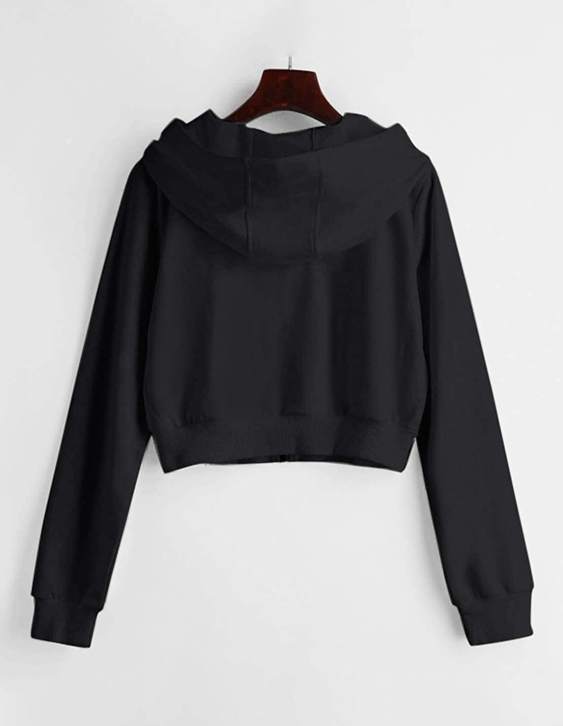 Yimoon Women'S Casual Workout Long Sleeve Crop Tops Zip up Hoodies Sweatshirts Apparel & Accessories > Clothing > Activewear Kylie Max   