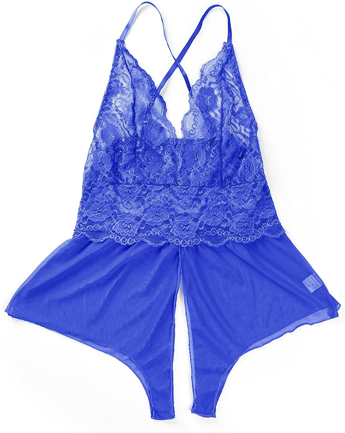 Yinggeli Womens plus Size Lingerie V Neck Lace Sexy Babydoll Sleepwear S-3XL Apparel & Accessories > Clothing > Underwear & Socks > Lingerie Kylie Max   