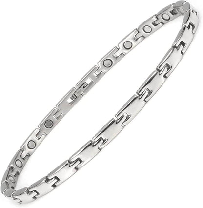 YINOX Ladies Anklet Simple Design Magnetic Stainless Steel Anklet for Ladies Girl Mom 24CM/5MM Apparel & Accessories > Jewelry > Anklets YINOX   