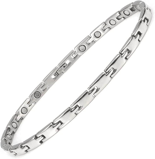 YINOX Ladies Anklet Simple Design Magnetic Stainless Steel Anklet for Ladies Girl Mom 24CM/5MM Apparel & Accessories > Jewelry > Anklets YINOX   