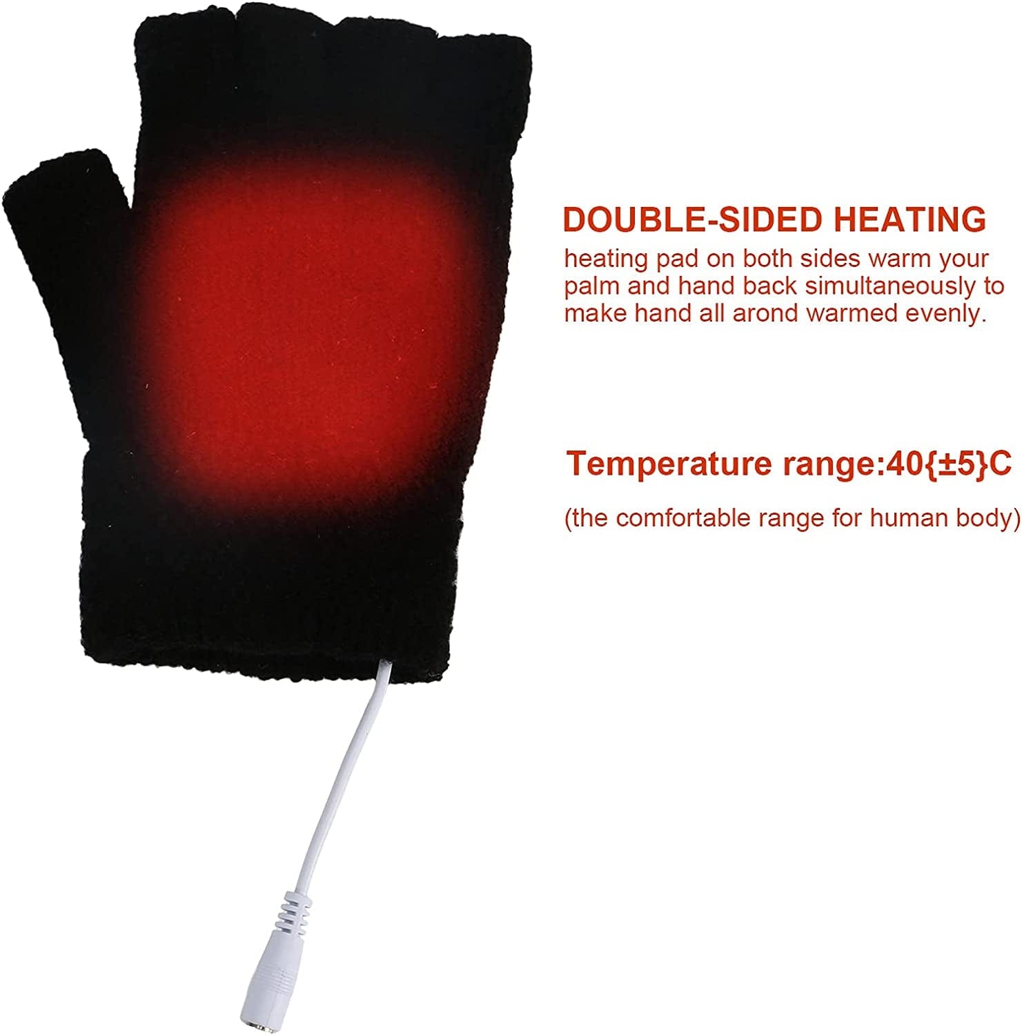 Yinuoday USB Heated Gloves Mitten Unisex Winter Hands Warm Laptop Gloves Womens& Mens Apparel & Accessories > Clothing Accessories > Gloves & Mittens Yinuoday   
