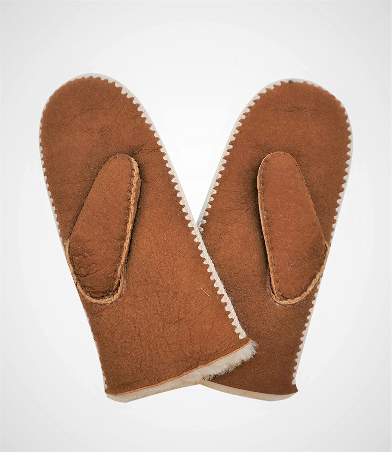 YISEVEN Women'S Rugged Sheepskin Shearling Mitten Sherpa Gloves Fur Cuff Apparel & Accessories > Clothing Accessories > Gloves & Mittens YISEVEN   