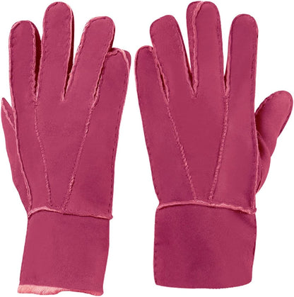 YISEVEN Women'S Winter Sheepskin Shearling Leather Gloves Mittens Two Points Apparel & Accessories > Clothing Accessories > Gloves & Mittens Charm Leather Fashion Company Purple S (6"-6.5") 
