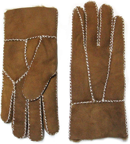 YISEVEN Women'S Winter Sheepskin Shearling Leather Gloves Mittens Two Points Apparel & Accessories > Clothing Accessories > Gloves & Mittens Charm Leather Fashion Company Camel Suede L (7.5"-8") 