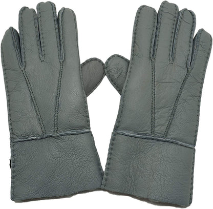 YISEVEN Women'S Winter Sheepskin Shearling Leather Gloves Mittens Two Points Apparel & Accessories > Clothing Accessories > Gloves & Mittens Charm Leather Fashion Company Dark Gray M (6.5"-7") 