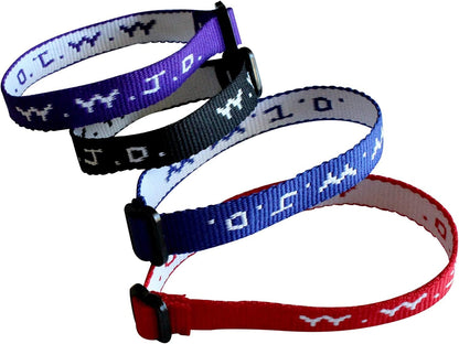 Yleena 12 WWJD Bracelets - What Would Jesus Do Woven Wristbands per Pack - Religious Christian WWJD Bracelet for Fundraisers Red, Blue, Black and Purple Colors Perfect for Men Women Boys and Girls Apparel & Accessories > Jewelry > Bracelets Yleena   