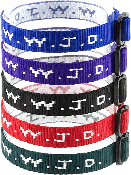 Yleena 50 WWJD Bracelets - What Would Jesus Do Woven Wristbands per Pack - Religious Christian Apparel & Accessories > Jewelry > Bracelets Yleena   