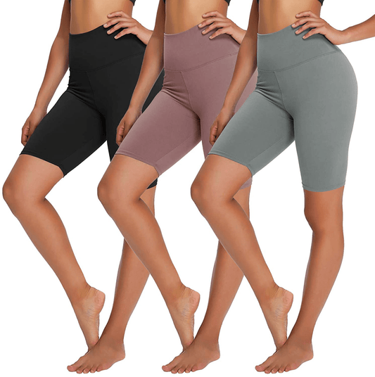 YOLIX 3 Pack Buttery Soft Biker Shorts for Women – 8" High Waisted Yoga Workout Athletic Sports Shorts Apparel & Accessories > Clothing > Shorts Kylie Max   