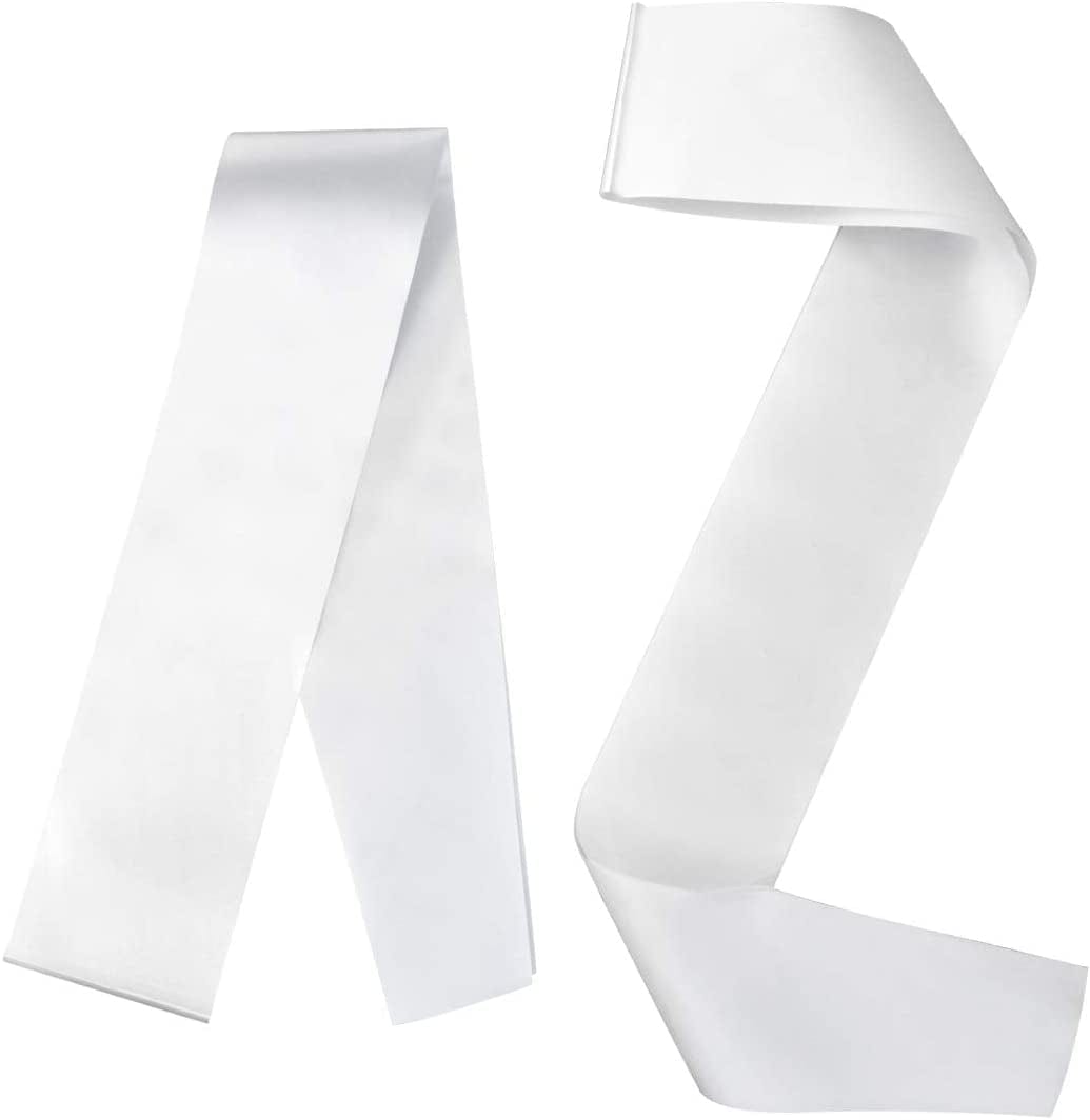 Yolyoo 16 Pack Blank Satin Sash Party Pageant Stain Sash DIY Plain Sash Party Accessory for Wedding, Beauty Pageant, Hen Party, White Apparel & Accessories > Clothing Accessories > Sashes Yolyoo   