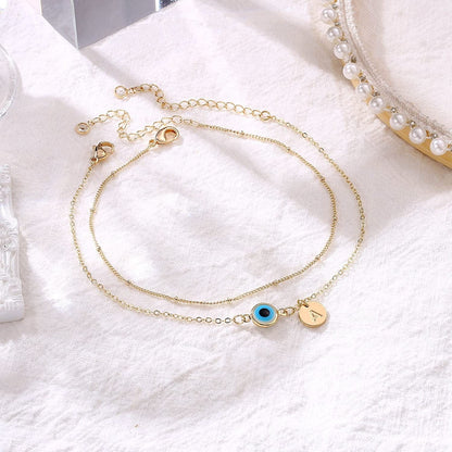 Yoosteel Evil Eye Ankle Bracelets for Women, 14K Gold Plated Dainty Disc Letter Initial Ankle Bracelets Layered Anklet Evil Eye Ankle Bracelets for Women Beach Jewelry Gifts Apparel & Accessories > Jewelry > Anklets Yoosteel   