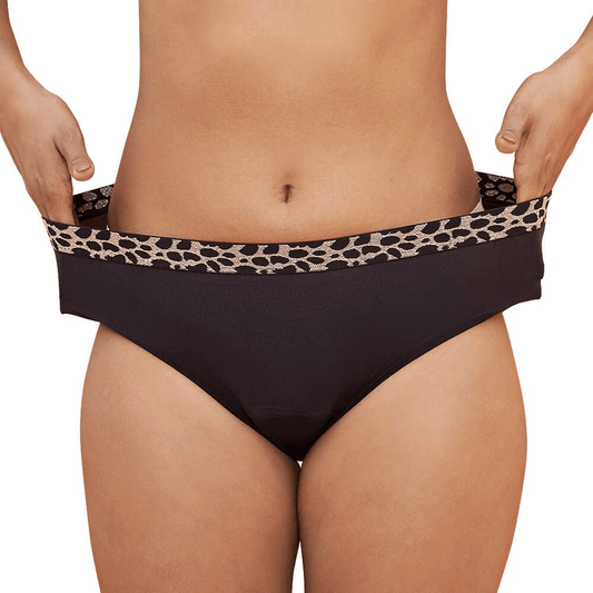 Yootime Period Underwear for Women, Leopard Hipster Stretchy Microfiber Period Panties Heavy Flow with Storage Bag Black 1Pack/L Apparel & Accessories > Clothing > Underwear & Socks > Underwear YooTime 1 Pack Black+storage Bag Large 