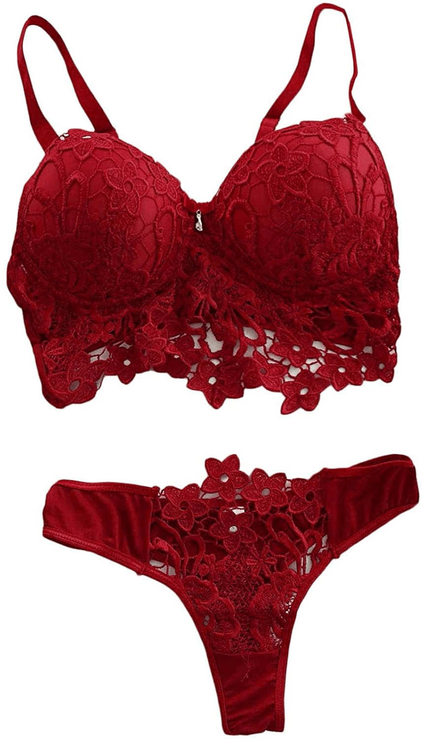 Youmymine Pleated Lingerie for Women Nightgowns Naughty Sleepwear Embroidery Lace Trim Babydoll Chemise Set Apparel & Accessories > Clothing > Underwear & Socks > Lingerie Youmymine&01   