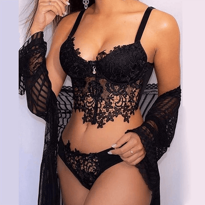 Youmymine Pleated Lingerie for Women Nightgowns Naughty Sleepwear Embroidery Lace Trim Babydoll Chemise Set Apparel & Accessories > Clothing > Underwear & Socks > Lingerie Youmymine&01   
