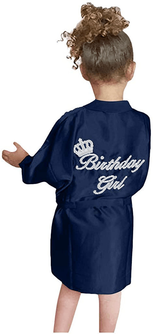Youmymine Toddler Baby Kids' Satin Kimono Robe Bathrobe Nightgown Sleepwear for Spa Party Wedding Birthday Apparel & Accessories > Clothing > Sleepwear & Loungewear > Robes Kylie Max   