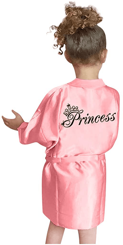 Youmymine Toddler Baby Kids' Satin Kimono Robe Bathrobe Nightgown Sleepwear for Spa Party Wedding Birthday Apparel & Accessories > Clothing > Sleepwear & Loungewear > Robes Kylie Max   