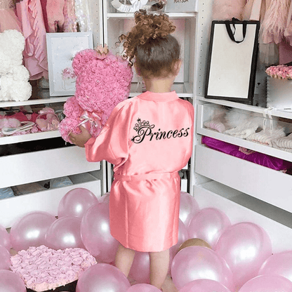 Youmymine Toddler Baby Kids' Satin Kimono Robe Bathrobe Nightgown Sleepwear for Spa Party Wedding Birthday Apparel & Accessories > Clothing > Sleepwear & Loungewear > Robes Kylie Max   
