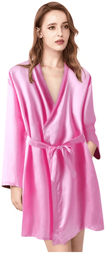 Youmymine Toddler Baby Kids' Satin Kimono Robe Bathrobe Nightgown Sleepwear for Spa Party Wedding Birthday Apparel & Accessories > Clothing > Sleepwear & Loungewear > Robes Kylie Max   