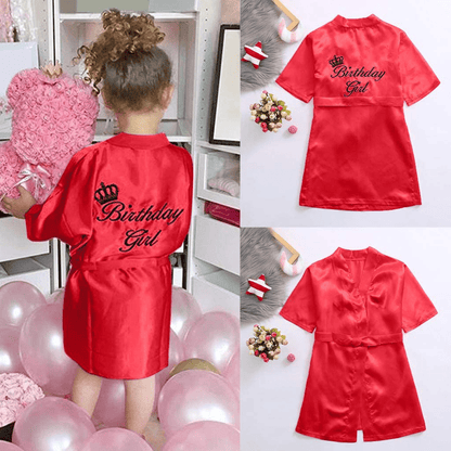 Youmymine Toddler Baby Kids' Satin Kimono Robe Bathrobe Nightgown Sleepwear for Spa Party Wedding Birthday Apparel & Accessories > Clothing > Sleepwear & Loungewear > Robes Kylie Max   