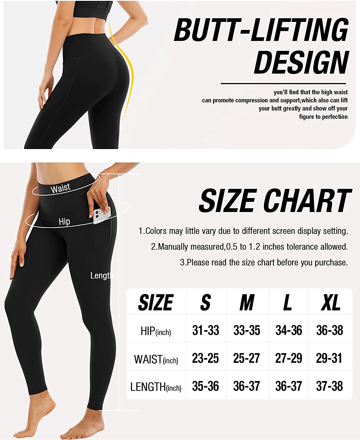YOUNGCHARM 4 Pack Leggings with Pockets for Women，High Waist Tummy Control Workout Yoga Pants Apparel & Accessories > Clothing > Activewear YOUNGCHARM   