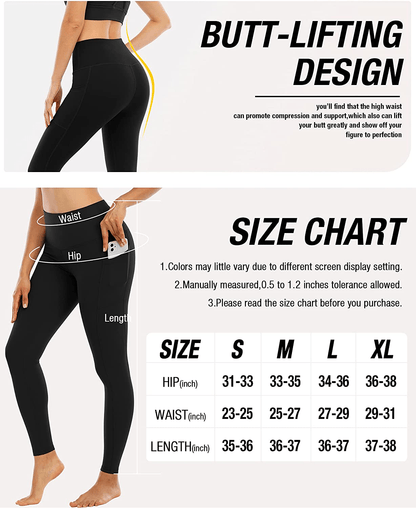 YOUNGCHARM 4 Pack Leggings with Pockets for Women，High Waist Tummy Control Workout Yoga Pants Apparel & Accessories > Clothing > Activewear YOUNGCHARM   