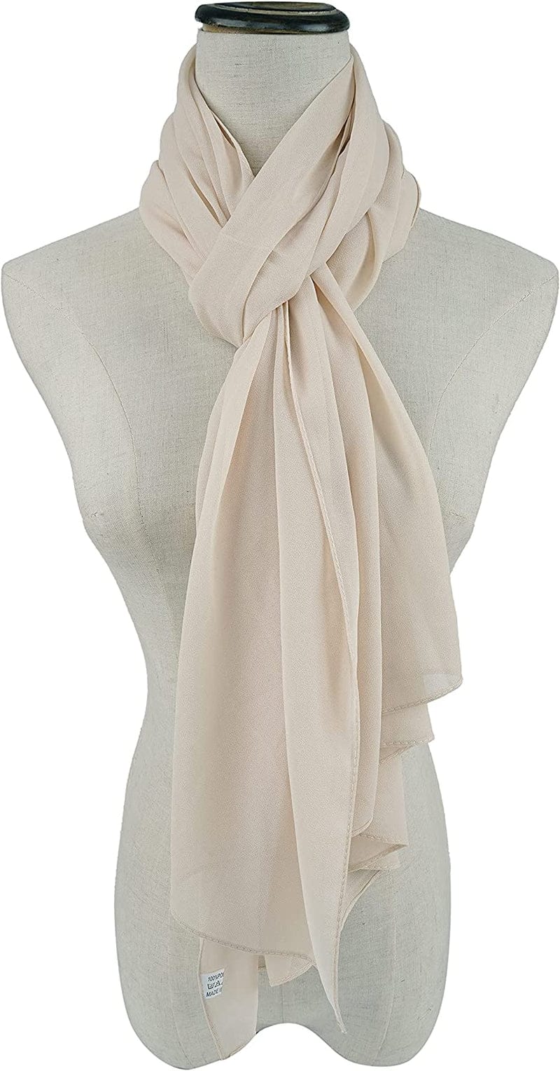 YOUR SMILE for Women Lightweight Breathable Solid Color Soft Chiffon Long Fashion Scarves Sun-Proof Shawls Wrap Apparel & Accessories > Clothing Accessories > Scarves & Shawls YOUR SMILE   