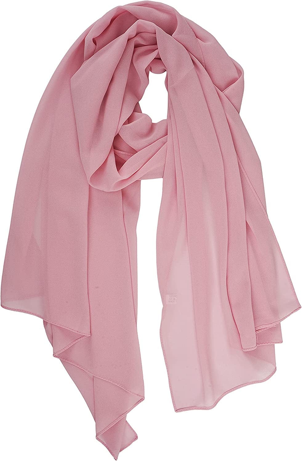 YOUR SMILE for Women Lightweight Breathable Solid Color Soft Chiffon Long Fashion Scarves Sun-Proof Shawls Wrap Apparel & Accessories > Clothing Accessories > Scarves & Shawls YOUR SMILE Peach Pink  