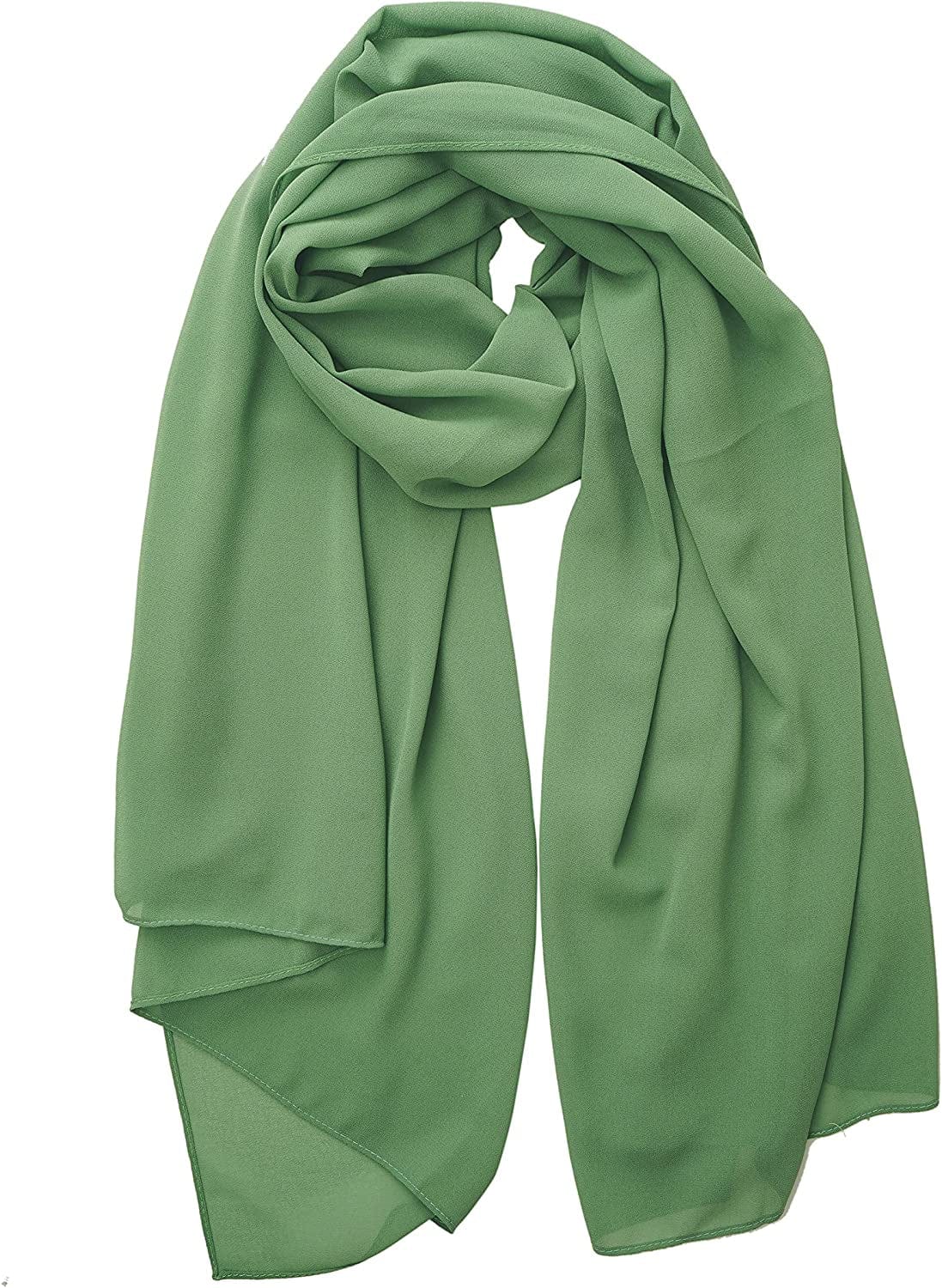 YOUR SMILE for Women Lightweight Breathable Solid Color Soft Chiffon Long Fashion Scarves Sun-Proof Shawls Wrap Apparel & Accessories > Clothing Accessories > Scarves & Shawls YOUR SMILE Light Green  