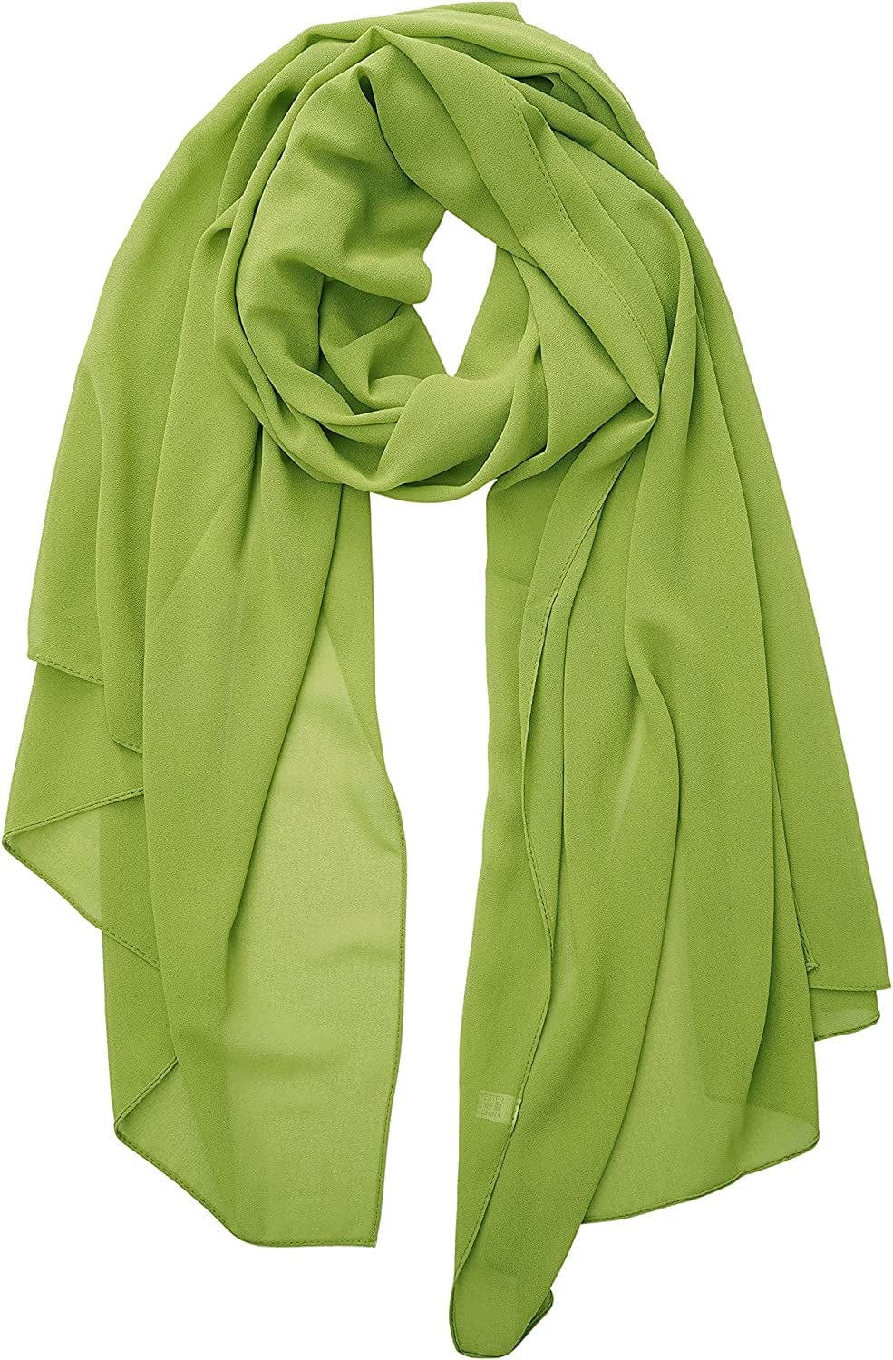 YOUR SMILE for Women Lightweight Breathable Solid Color Soft Chiffon Long Fashion Scarves Sun-Proof Shawls Wrap Apparel & Accessories > Clothing Accessories > Scarves & Shawls YOUR SMILE Grass Green  