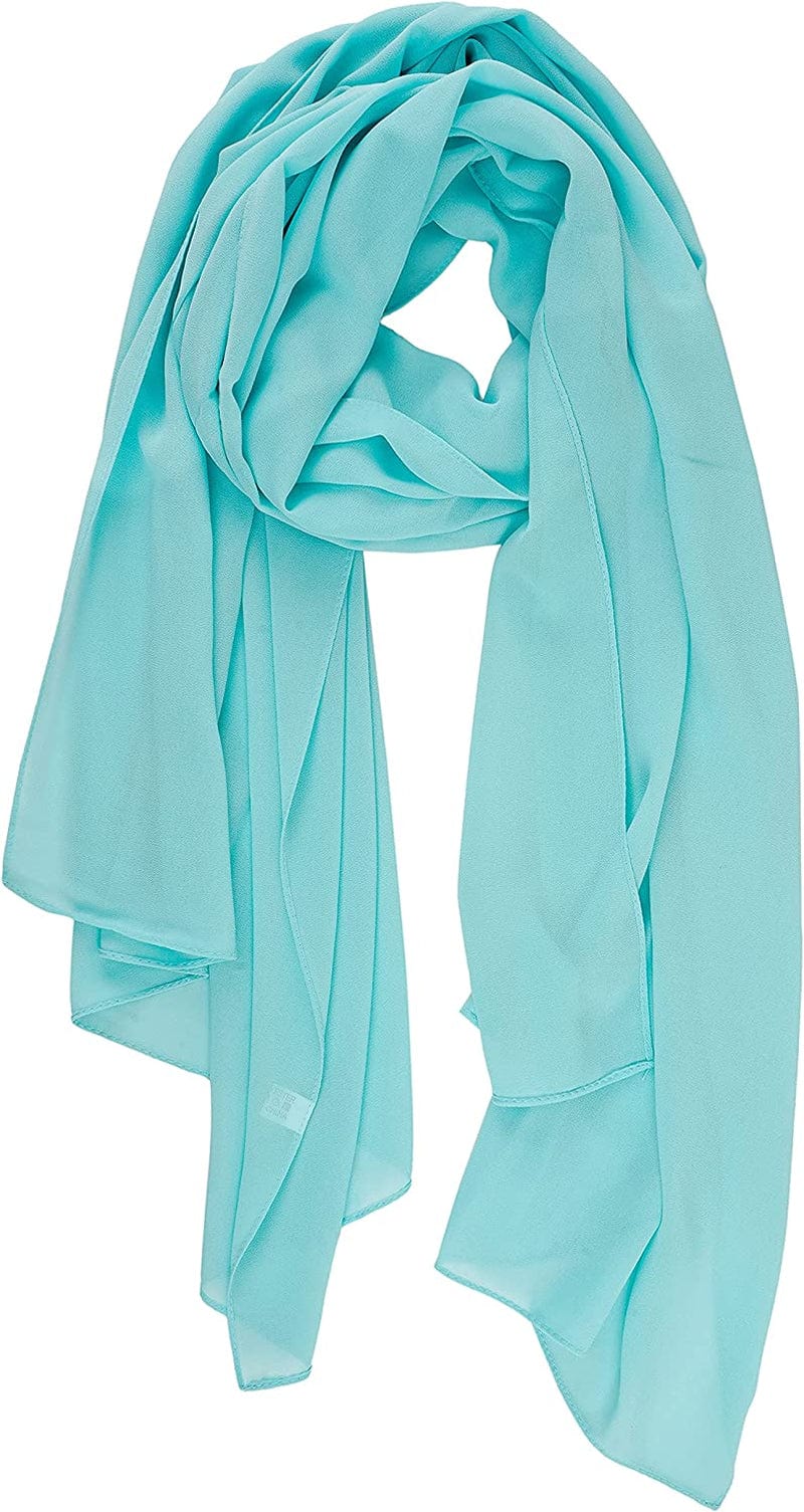 YOUR SMILE for Women Lightweight Breathable Solid Color Soft Chiffon Long Fashion Scarves Sun-Proof Shawls Wrap Apparel & Accessories > Clothing Accessories > Scarves & Shawls YOUR SMILE Mint  