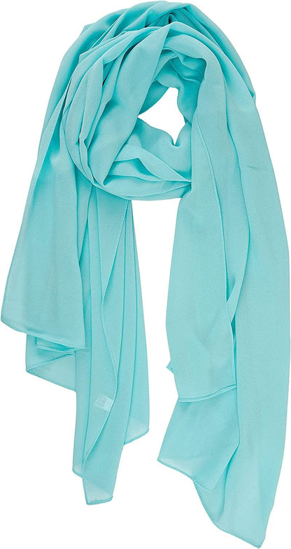 YOUR SMILE for Women Lightweight Breathable Solid Color Soft Chiffon Long Fashion Scarves Sun-Proof Shawls Wrap Apparel & Accessories > Clothing Accessories > Scarves & Shawls YOUR SMILE Mint  
