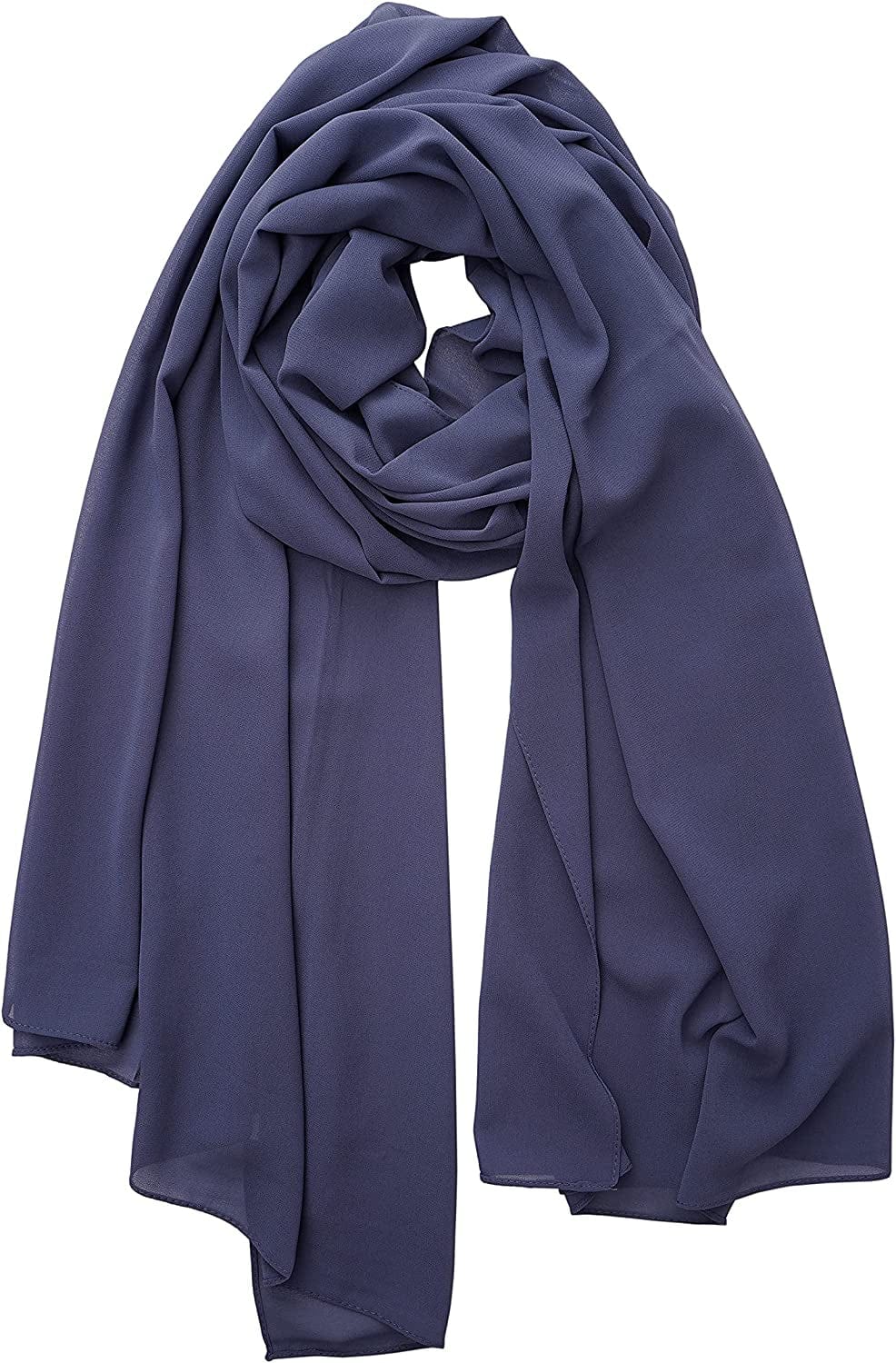 YOUR SMILE for Women Lightweight Breathable Solid Color Soft Chiffon Long Fashion Scarves Sun-Proof Shawls Wrap Apparel & Accessories > Clothing Accessories > Scarves & Shawls YOUR SMILE Dark Blue  