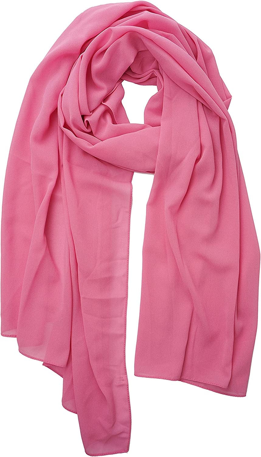 YOUR SMILE for Women Lightweight Breathable Solid Color Soft Chiffon Long Fashion Scarves Sun-Proof Shawls Wrap Apparel & Accessories > Clothing Accessories > Scarves & Shawls YOUR SMILE Soft Pink  
