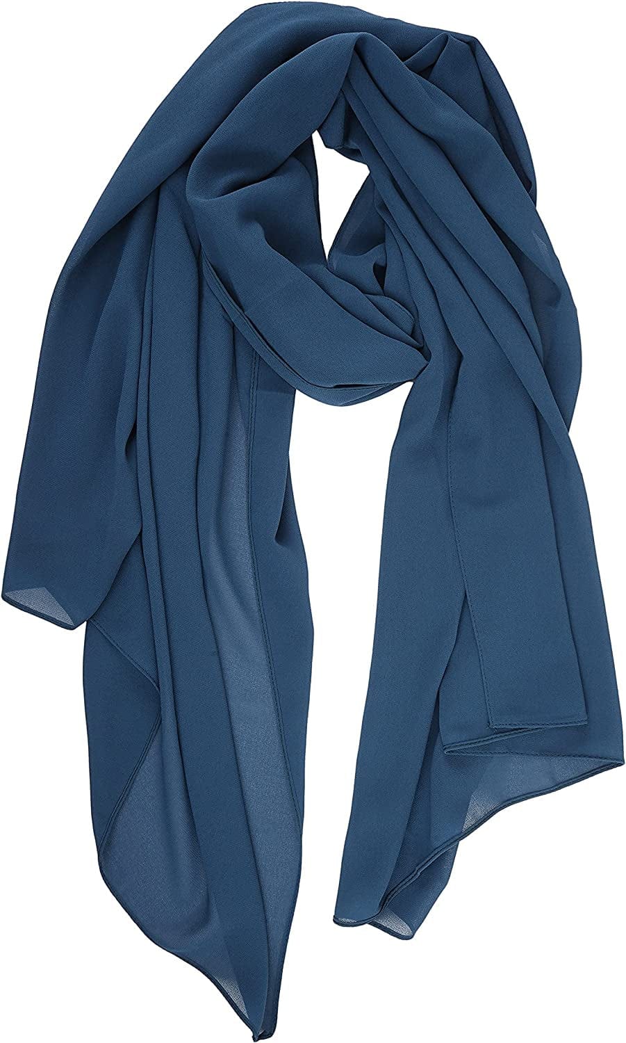 YOUR SMILE for Women Lightweight Breathable Solid Color Soft Chiffon Long Fashion Scarves Sun-Proof Shawls Wrap Apparel & Accessories > Clothing Accessories > Scarves & Shawls YOUR SMILE Cyan  