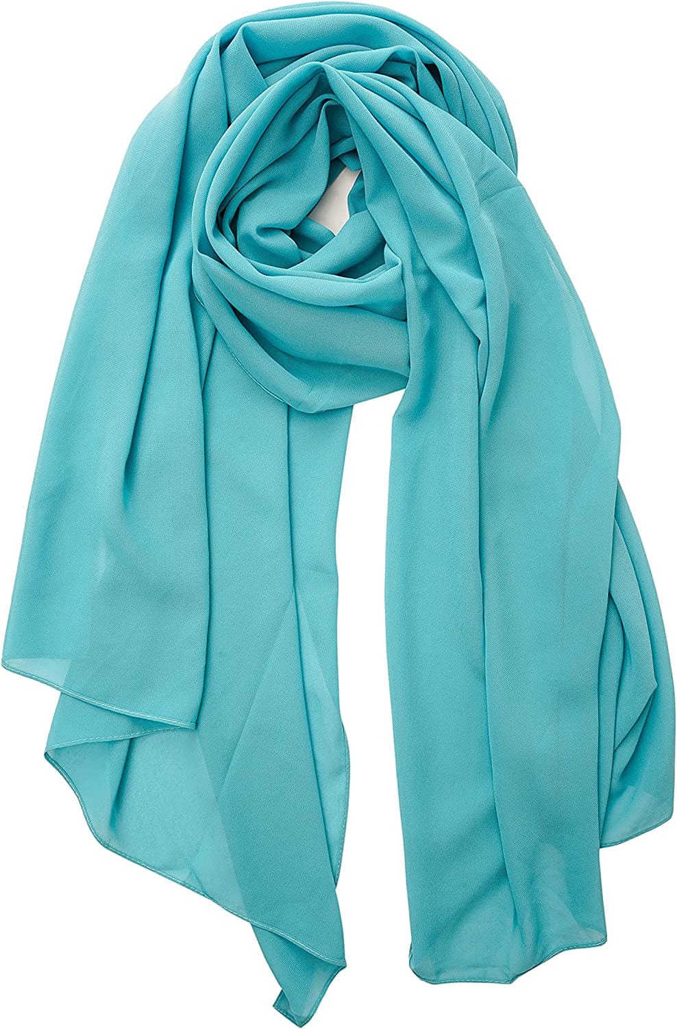 YOUR SMILE for Women Lightweight Breathable Solid Color Soft Chiffon Long Fashion Scarves Sun-Proof Shawls Wrap Apparel & Accessories > Clothing Accessories > Scarves & Shawls YOUR SMILE Teal  