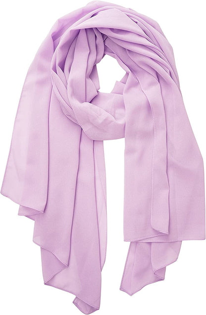 YOUR SMILE for Women Lightweight Breathable Solid Color Soft Chiffon Long Fashion Scarves Sun-Proof Shawls Wrap Apparel & Accessories > Clothing Accessories > Scarves & Shawls YOUR SMILE Light Purple  