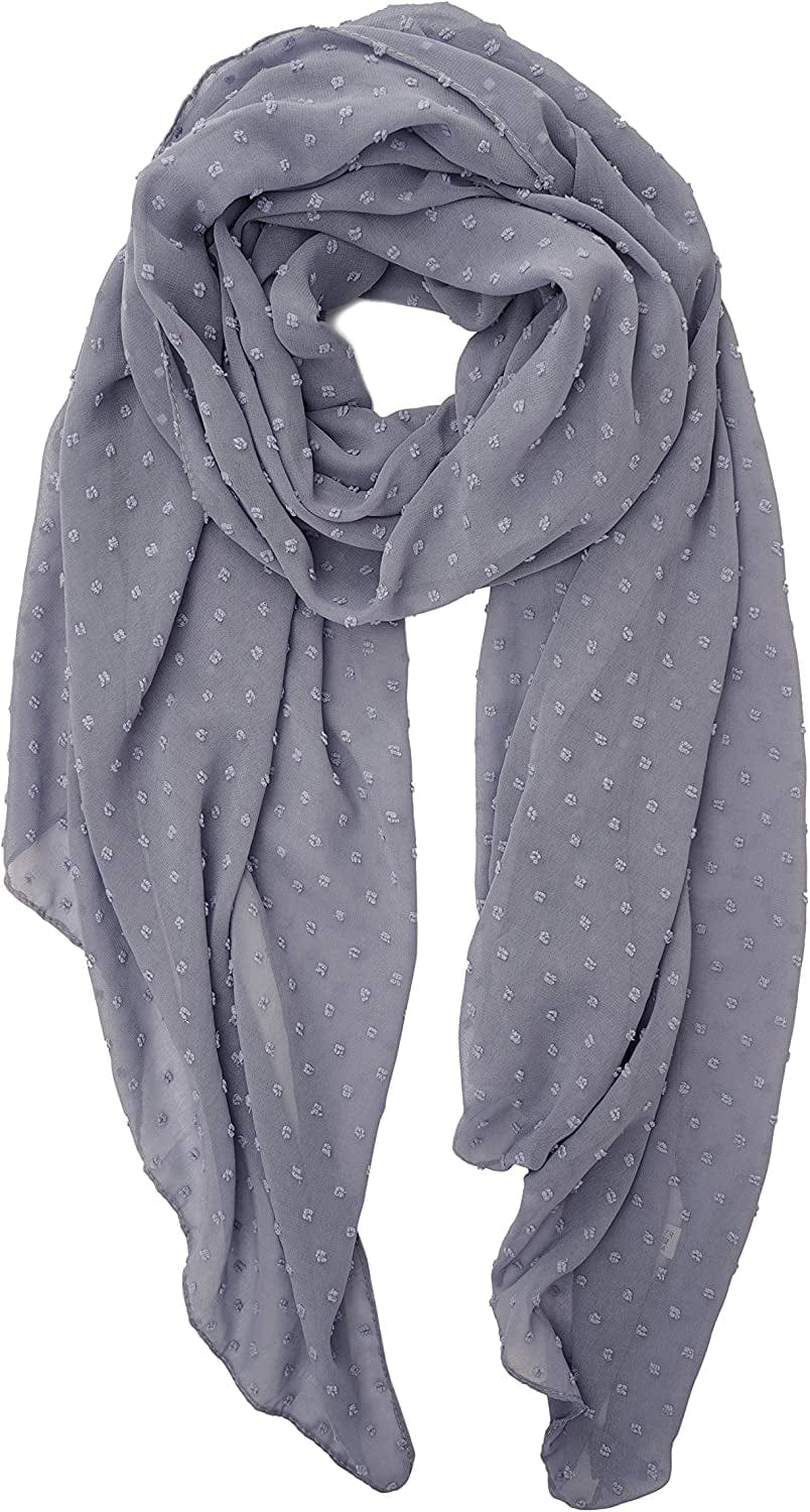 YOUR SMILE Ladies/Women'S Lightweight Solid Color Pearl Chiffon Long Shawl Scarf for Spring Summer Fall Apparel & Accessories > Clothing Accessories > Scarves & Shawls YOUR SMILE Grey  