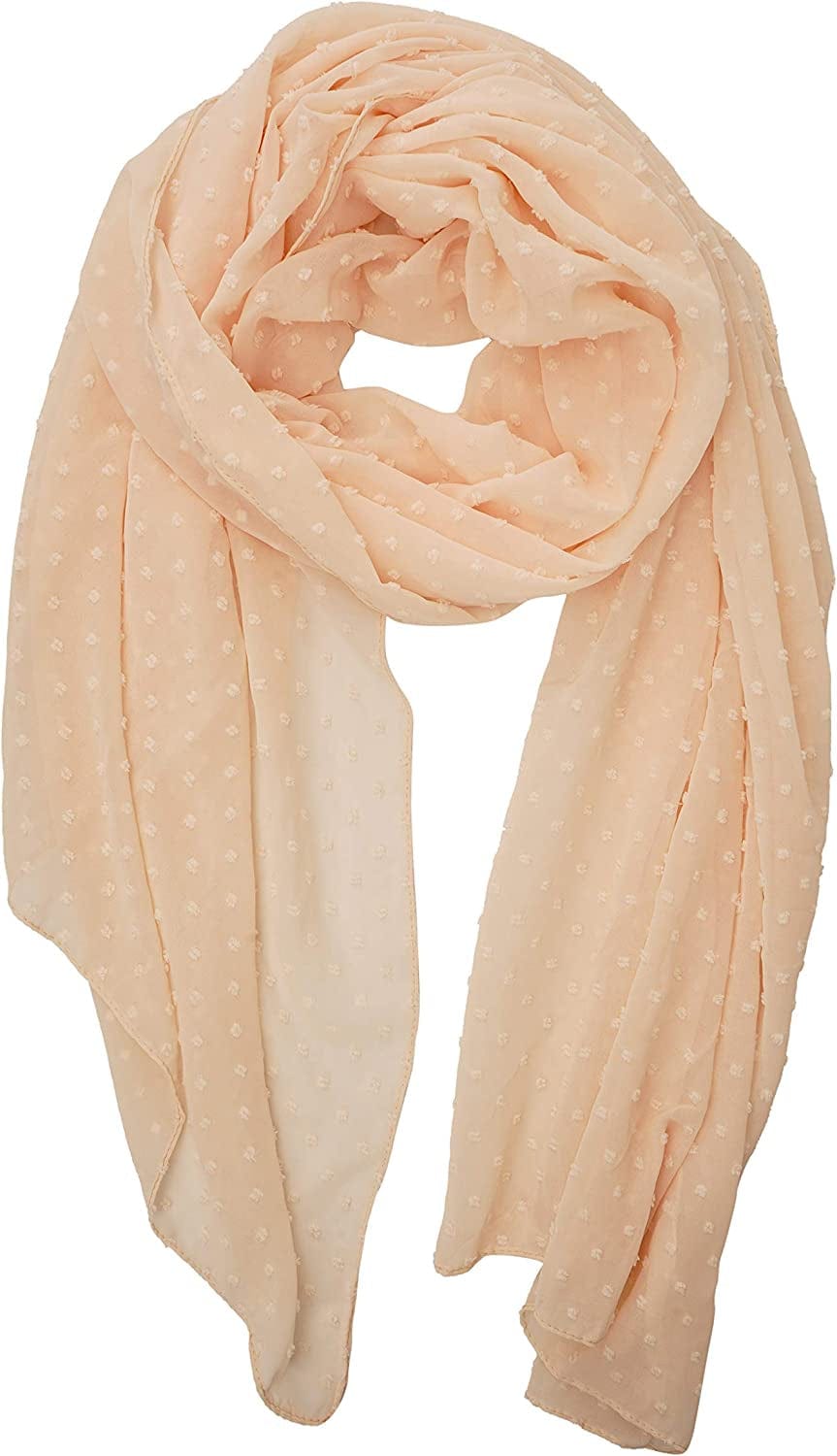 YOUR SMILE Ladies/Women'S Lightweight Solid Color Pearl Chiffon Long Shawl Scarf for Spring Summer Fall Apparel & Accessories > Clothing Accessories > Scarves & Shawls YOUR SMILE Beige  