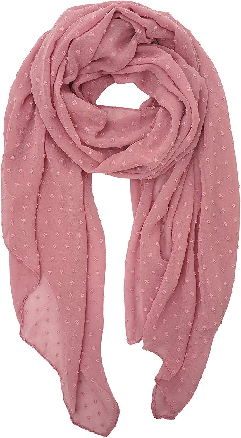 YOUR SMILE Ladies/Women'S Lightweight Solid Color Pearl Chiffon Long Shawl Scarf for Spring Summer Fall Apparel & Accessories > Clothing Accessories > Scarves & Shawls YOUR SMILE Soft Pink  